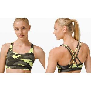 COPY - LULULEMON Energy Bra Medium Support in Green Camo